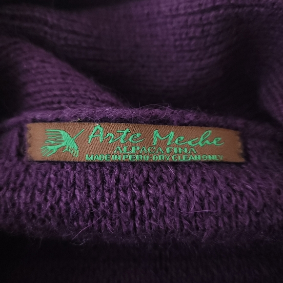 Arte Meche Alpaca Fina Shawl Collar Open Front Cardigan - Picture 4 of 7